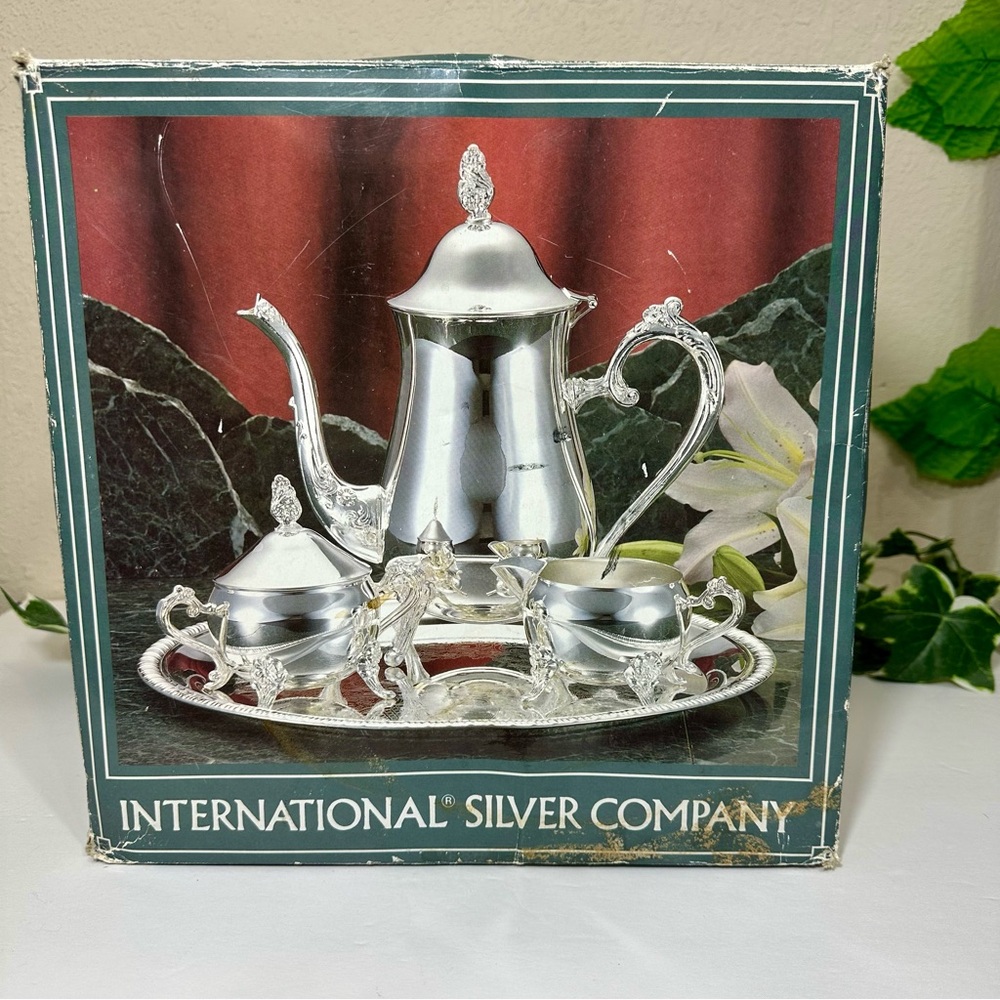 International Silver Co 4 piece Silver antique coffee tea set